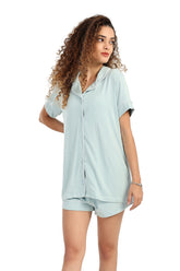 Color Piping Poplin Pyjama Set