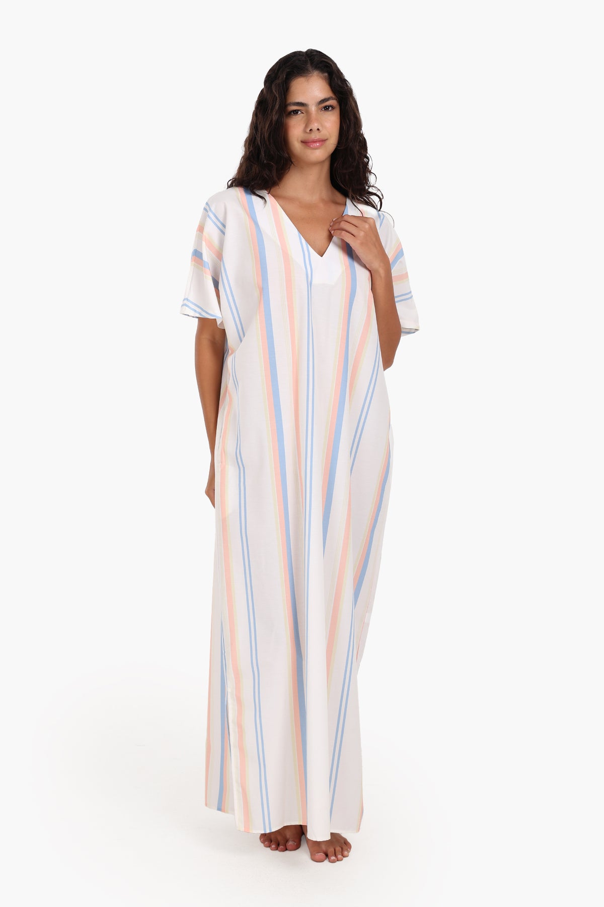 Striped Cotton Nightgown
