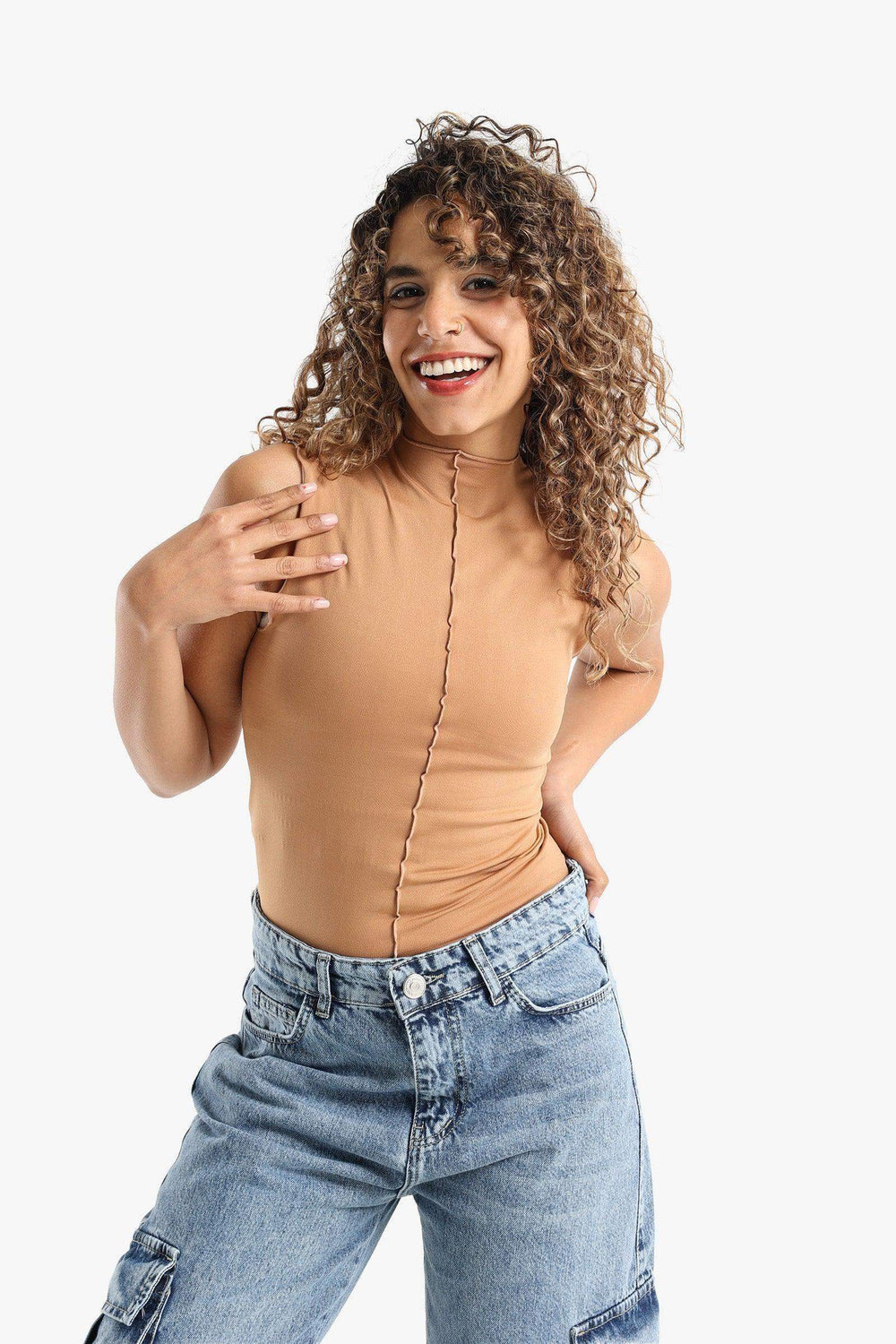 Vertical Piping Sleeveless Top - Carina - كارينا