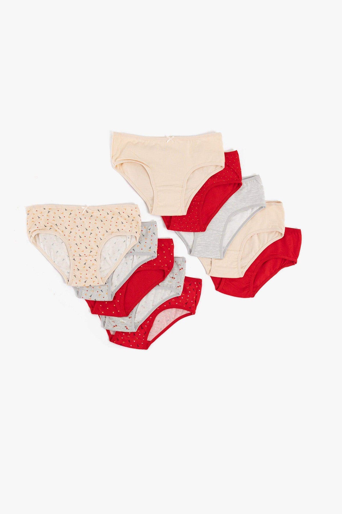 Pack of 10 Colored Brief Panties - Carina - كارينا