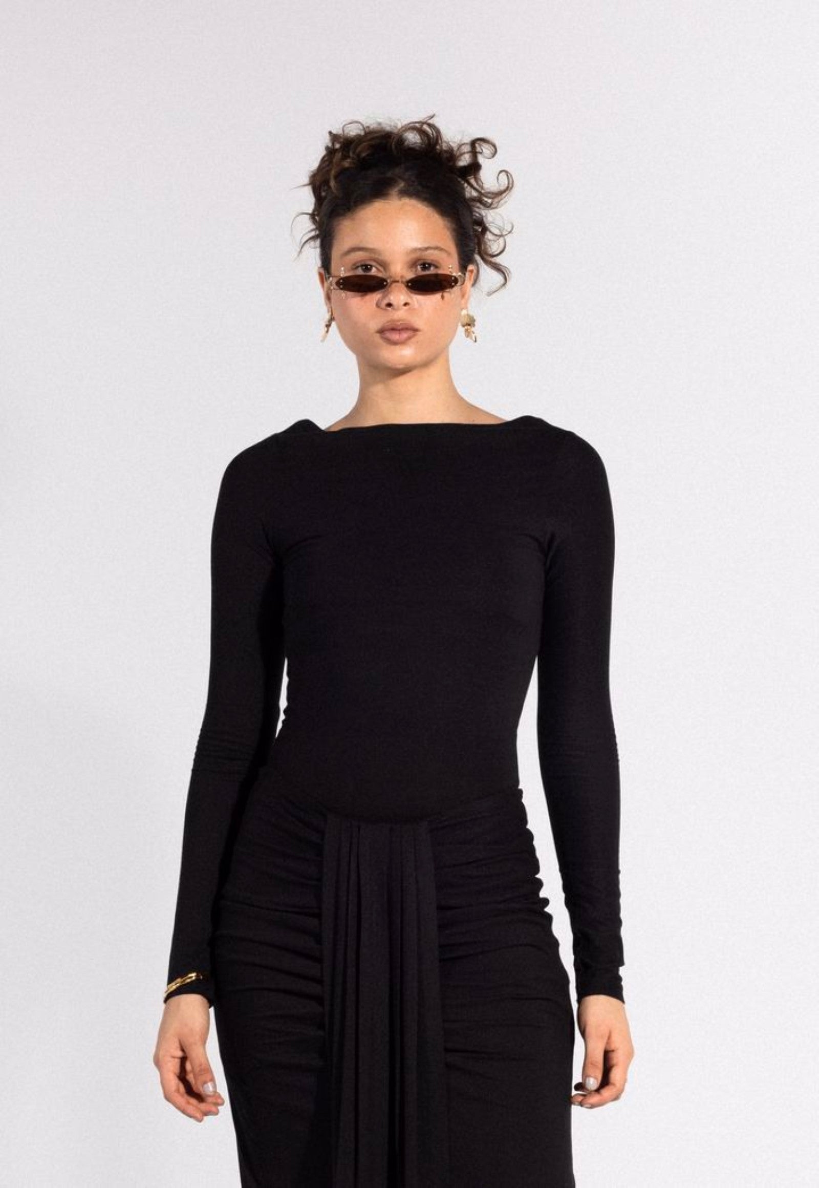 Long Sleeves Bodysuit - Black