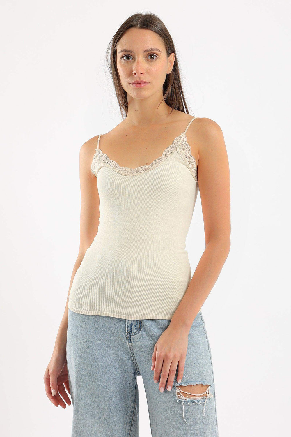 Plunge Round Neck Top - Carina - كارينا