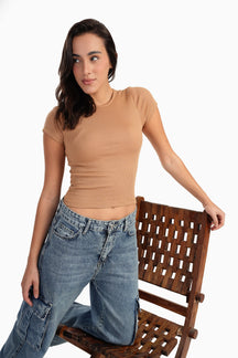 Ribbed Round Neck Top