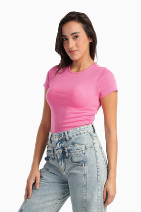 Ribbed Round Neck Top
