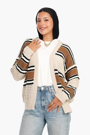 Knitted & Perforated Lounge Cardigan