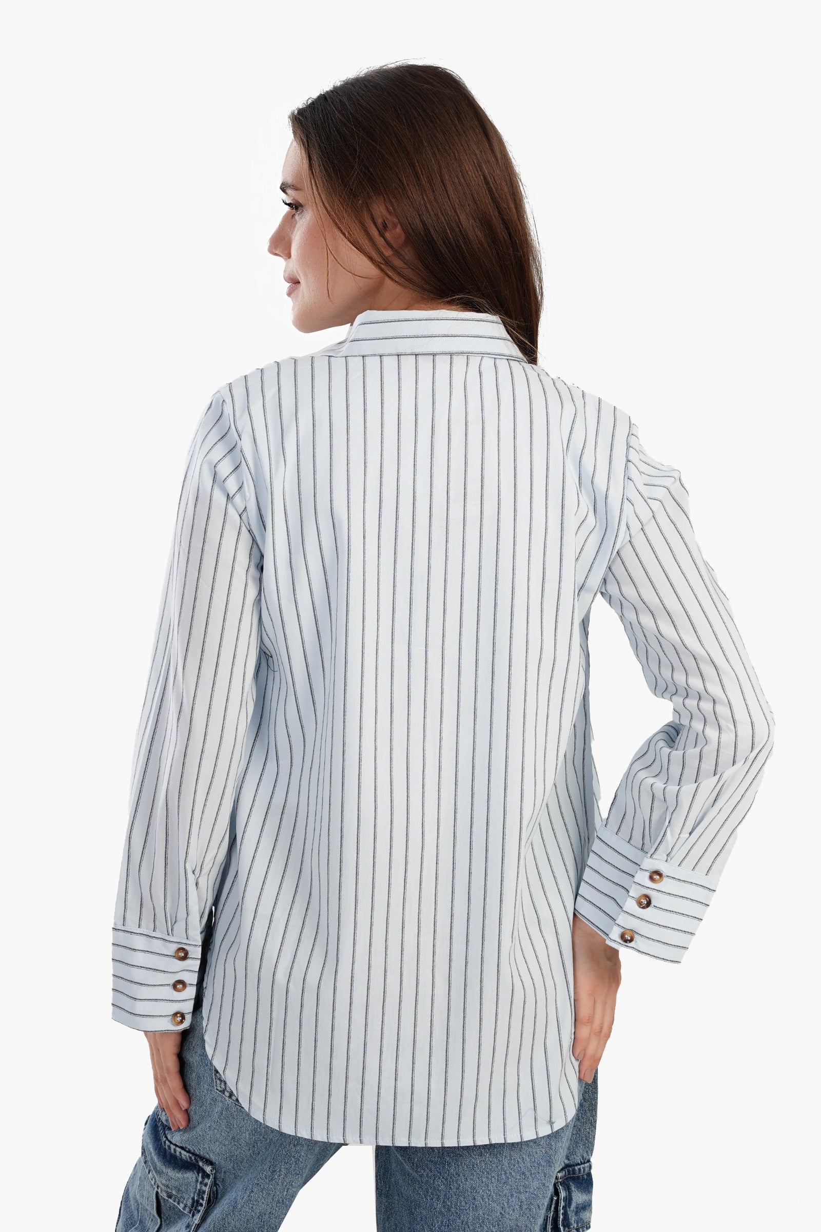 Poplin Blue Striped Shirt