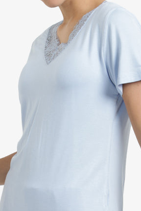 Pyjama Set with Lace Edges