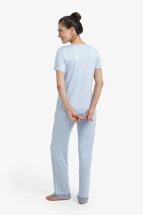 Pyjama Set with Lace Edges