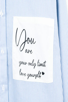 Striped Shirt with Printed Pocket