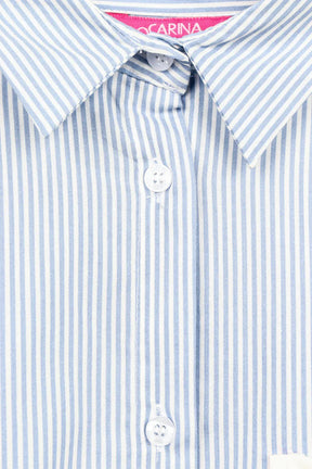 Striped Shirt with Printed Pocket