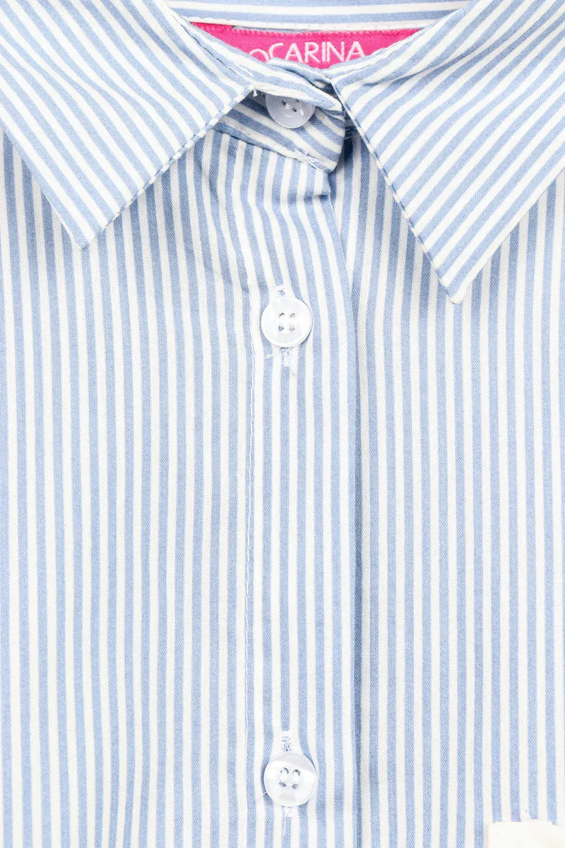 Striped Shirt with Printed Pocket