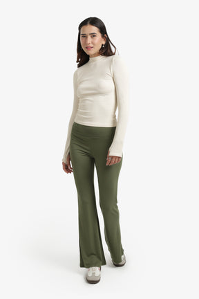 High Neck Top with Thumbhole