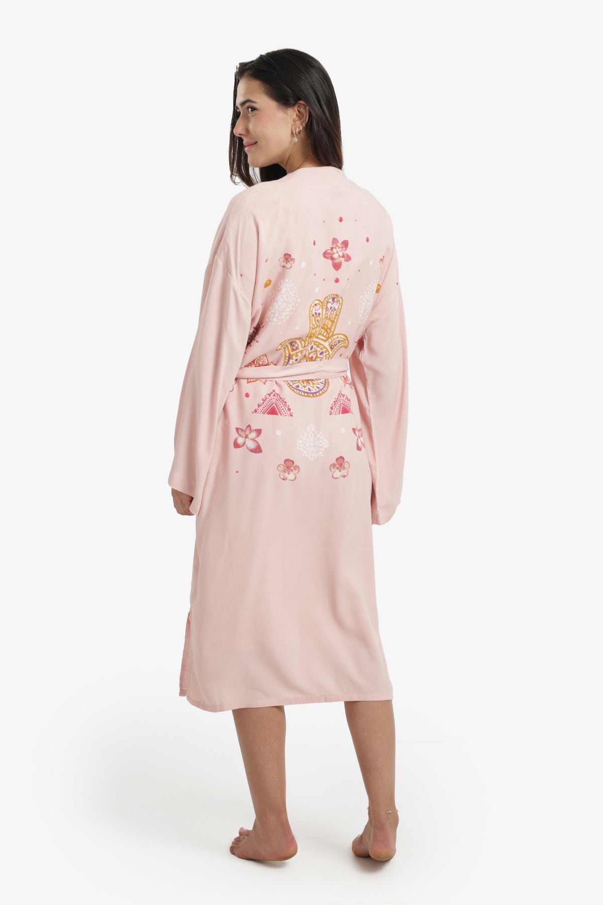 Printed Back Viscose Robe