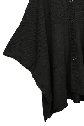 Asymmetrical Buttoned Poncho