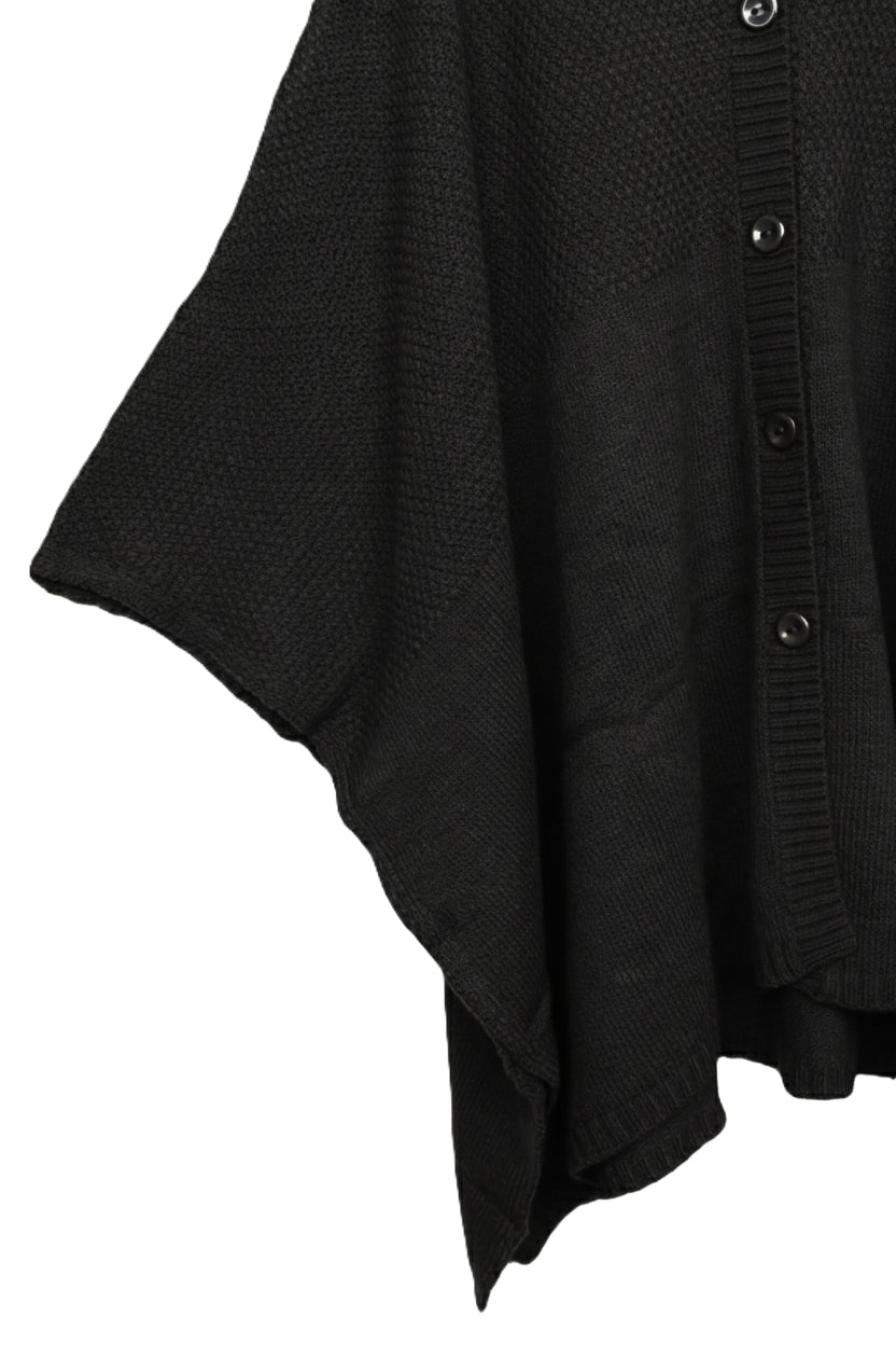 Asymmetrical Buttoned Poncho