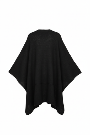 Asymmetrical Buttoned Poncho