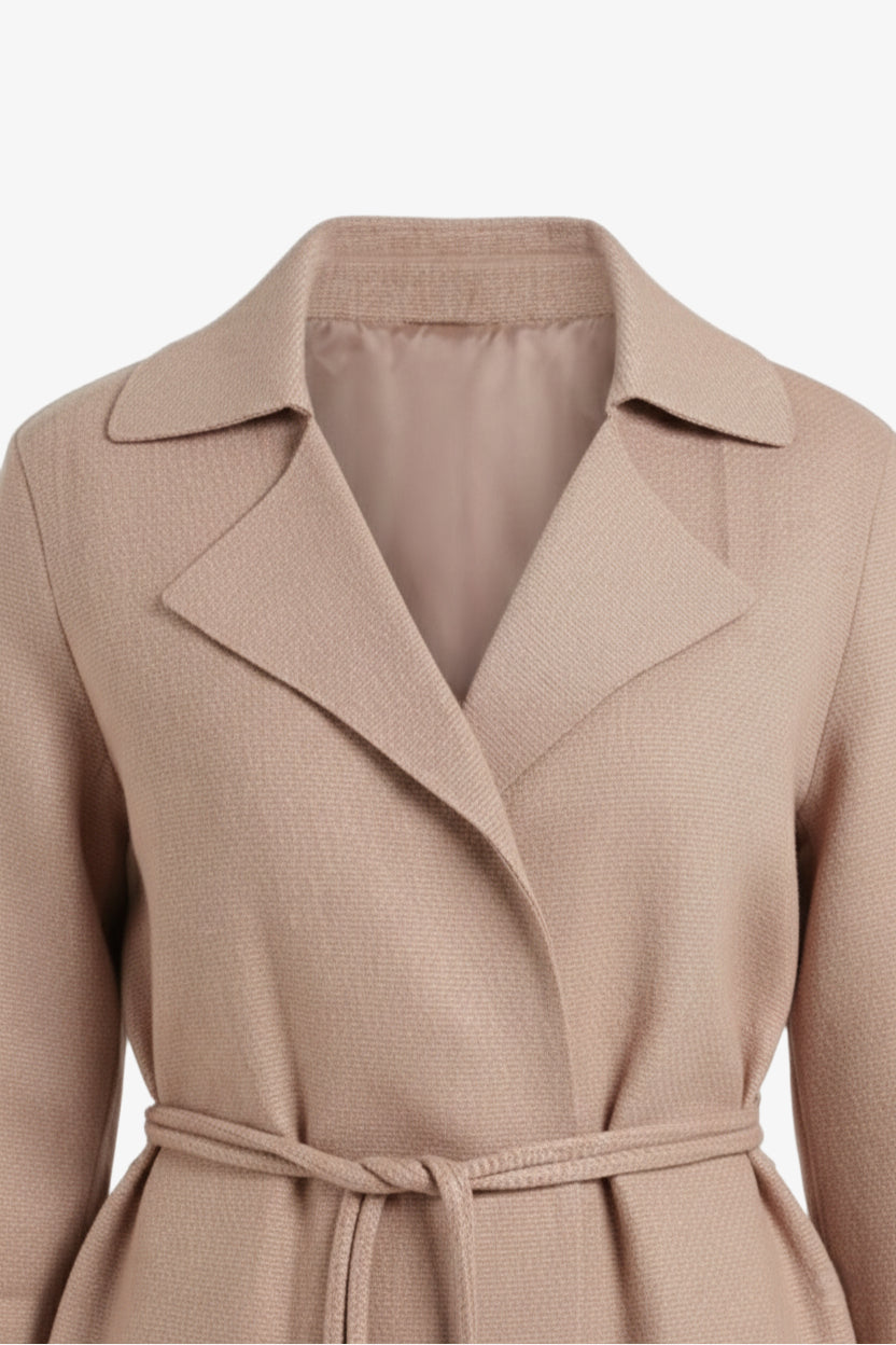 بالطو بطول الركبة مع حزام