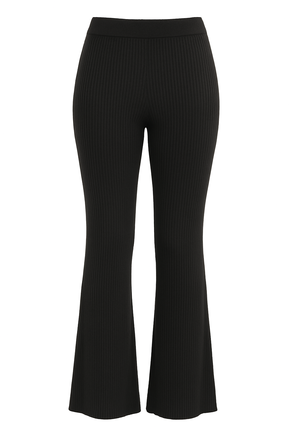 بنطلون تريكو مضلع بقصة واسعة 