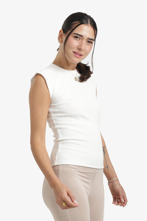 Ribbed Cap Sleeves Top