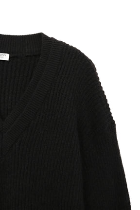 بلوفر تريكو مضلع بياقة V 