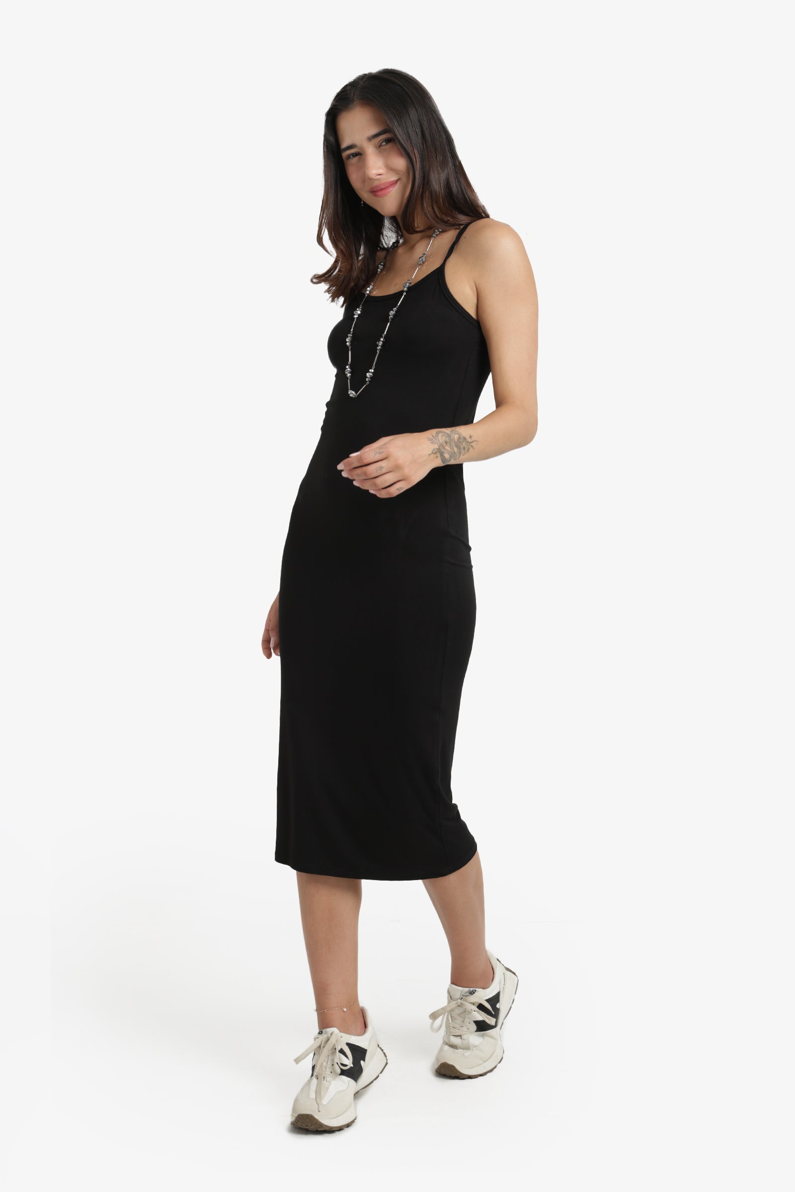 Plain Slim Fit Midi Dress