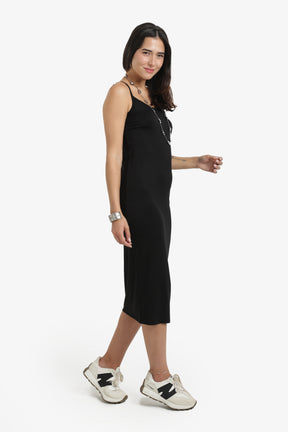 Plain Slim Fit Midi Dress