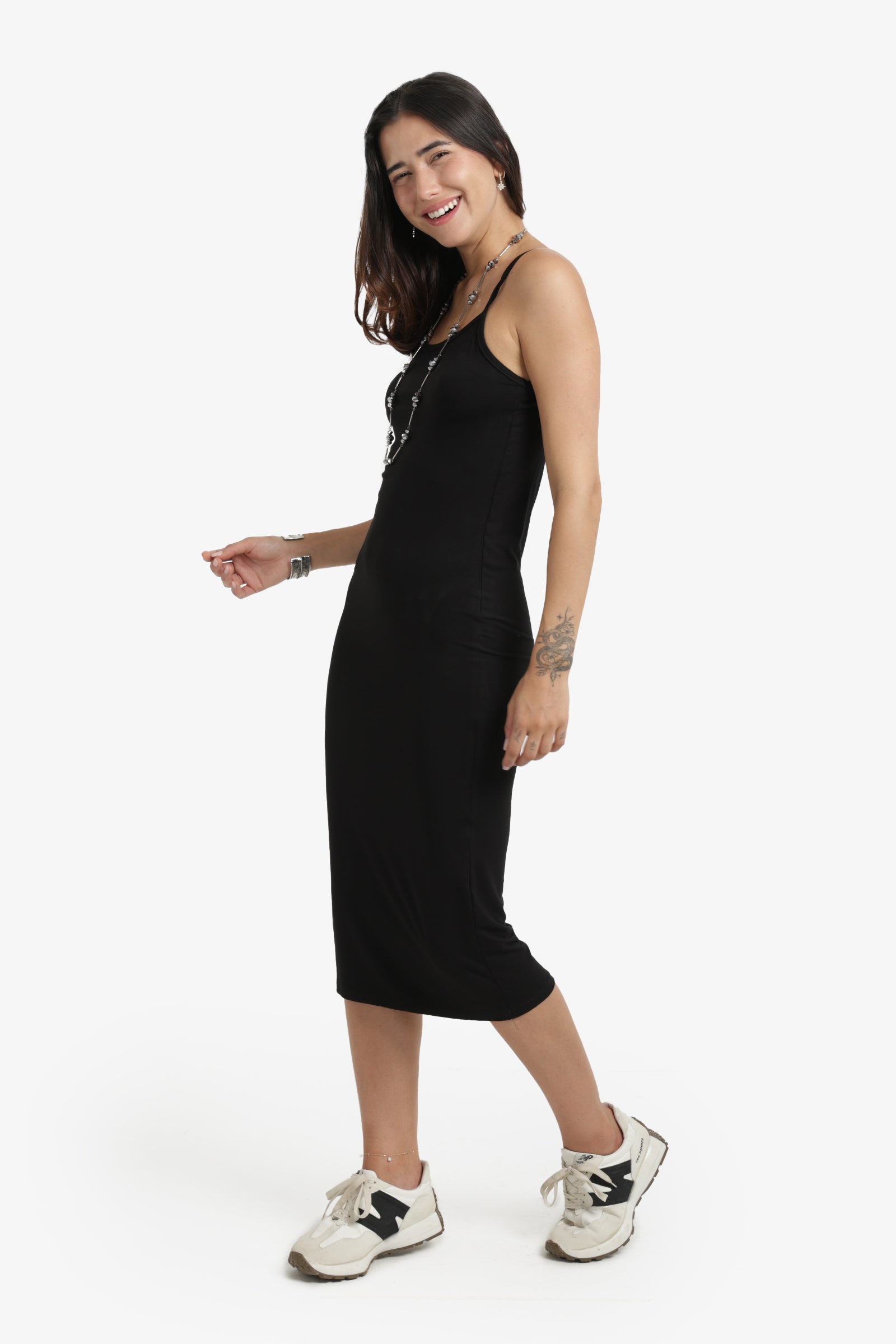 Plain Slim Fit Midi Dress