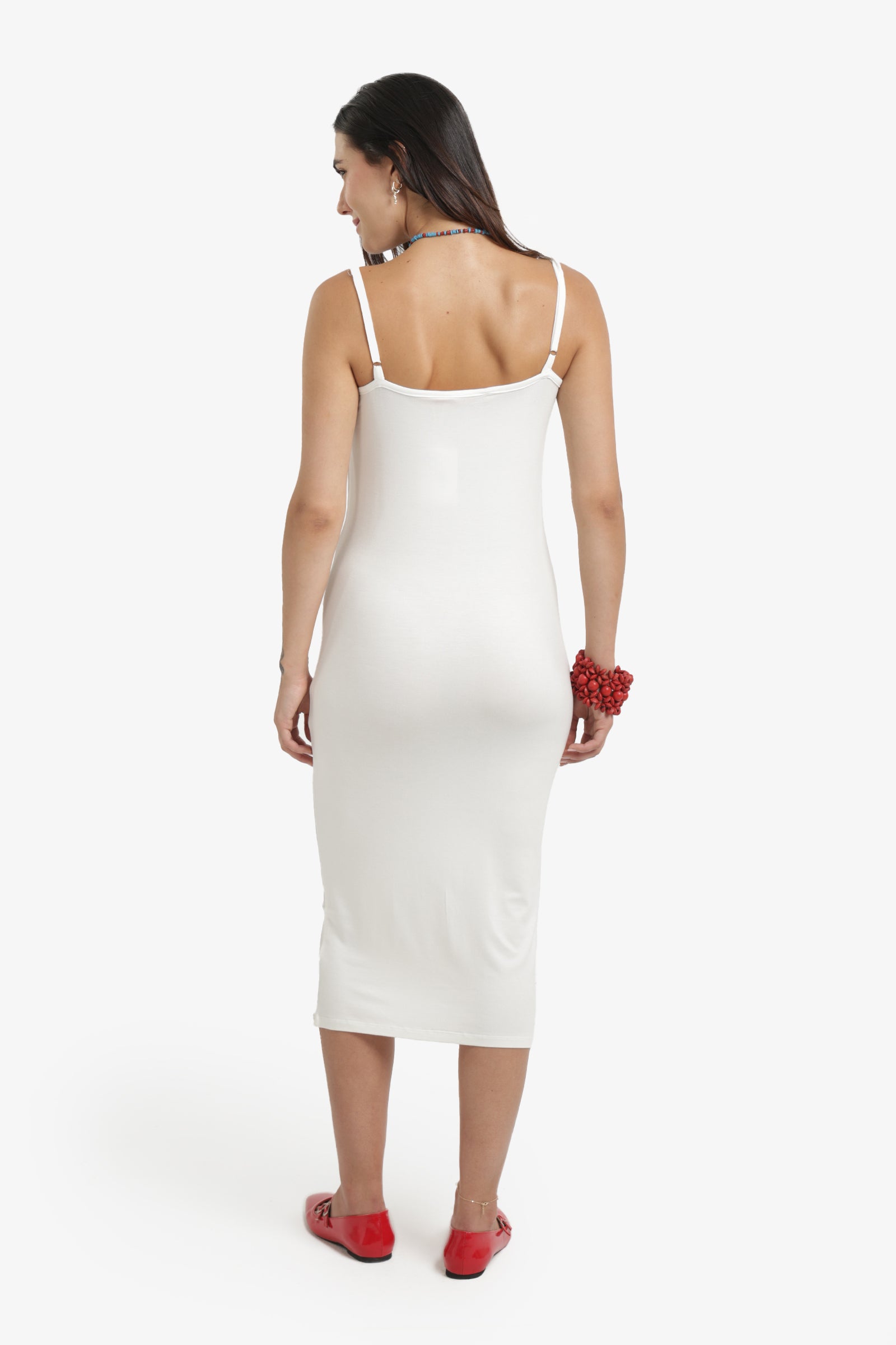 Plain Slim Fit Midi Dress
