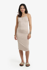 Plain Slim Fit Midi Dress