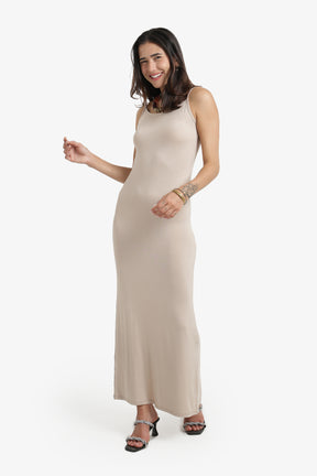 Plain Slim Fit Maxi Dress