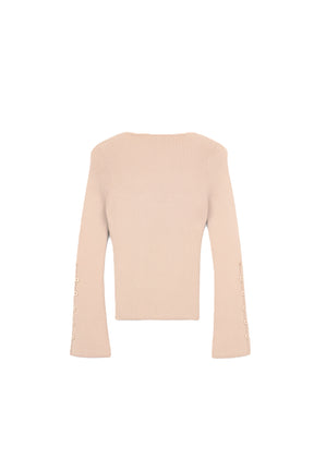 Square-Neck Ribbed Pullover