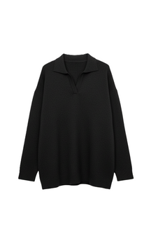 Relaxed Fit Side-Slit Pullover