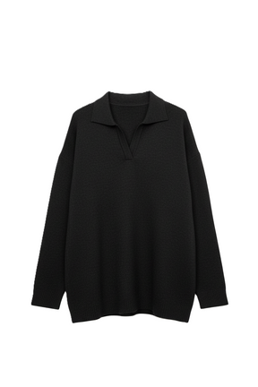 Relaxed Fit Side-Slit Pullover