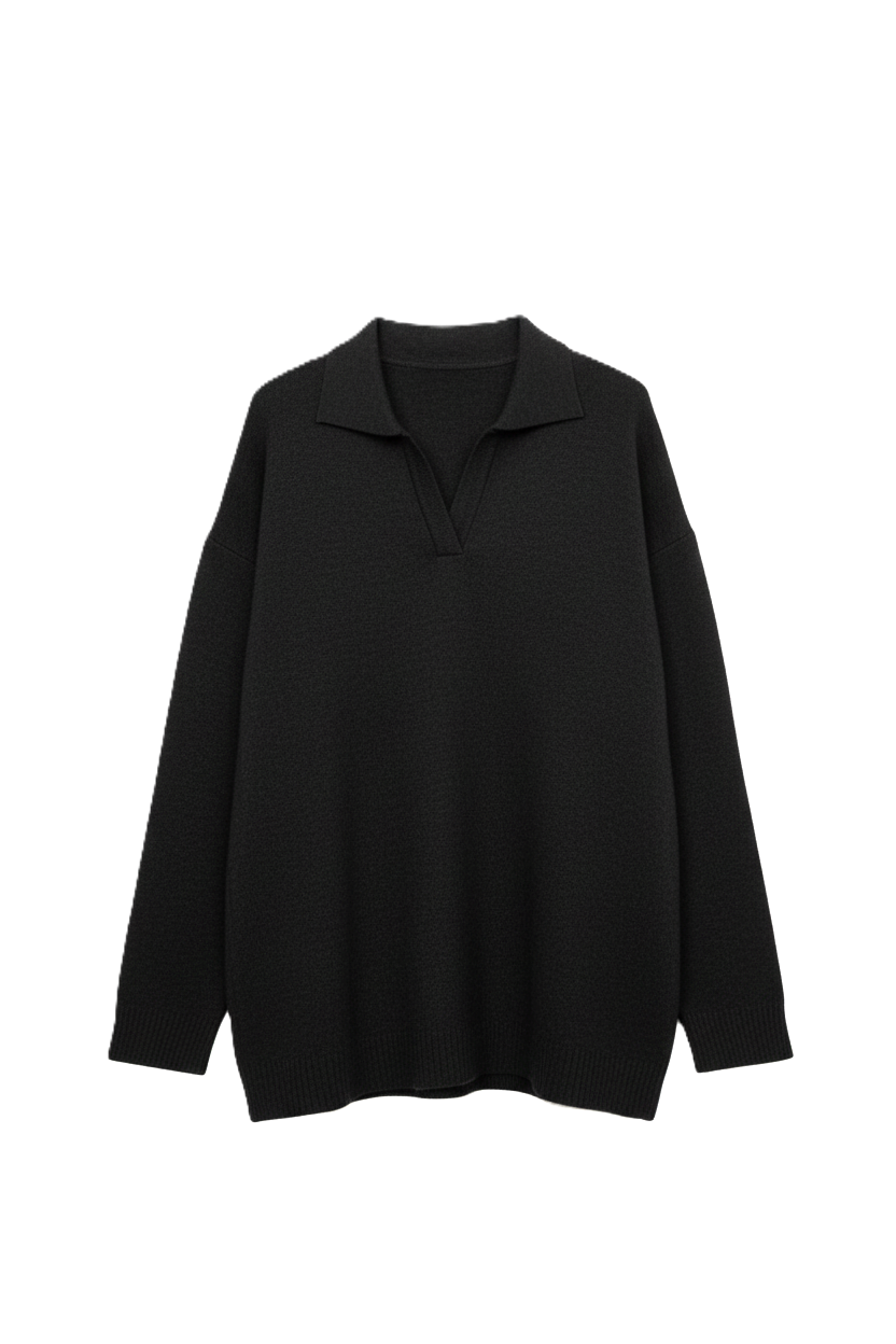 Relaxed Fit Side-Slit Pullover