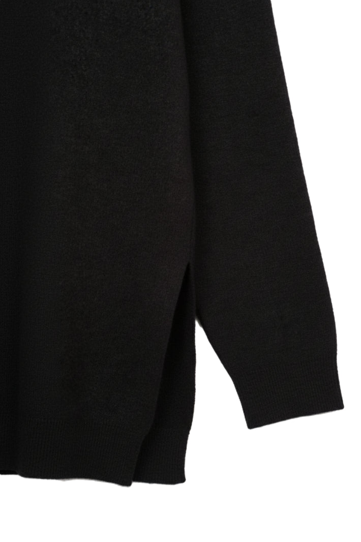 Relaxed Fit Side-Slit Pullover