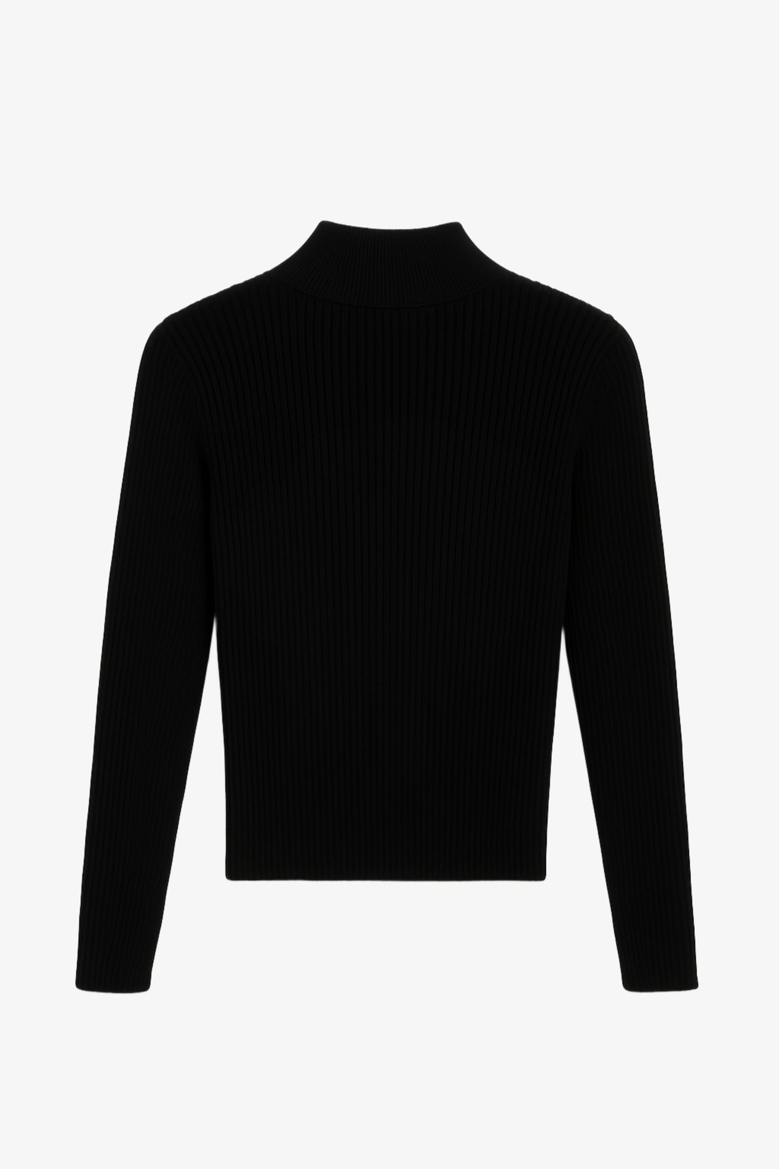 Ribbed High Neck Pullover