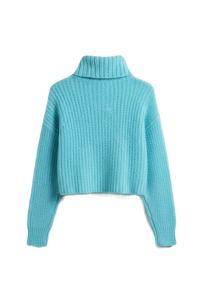 Cropped Cowl Neck Pullover