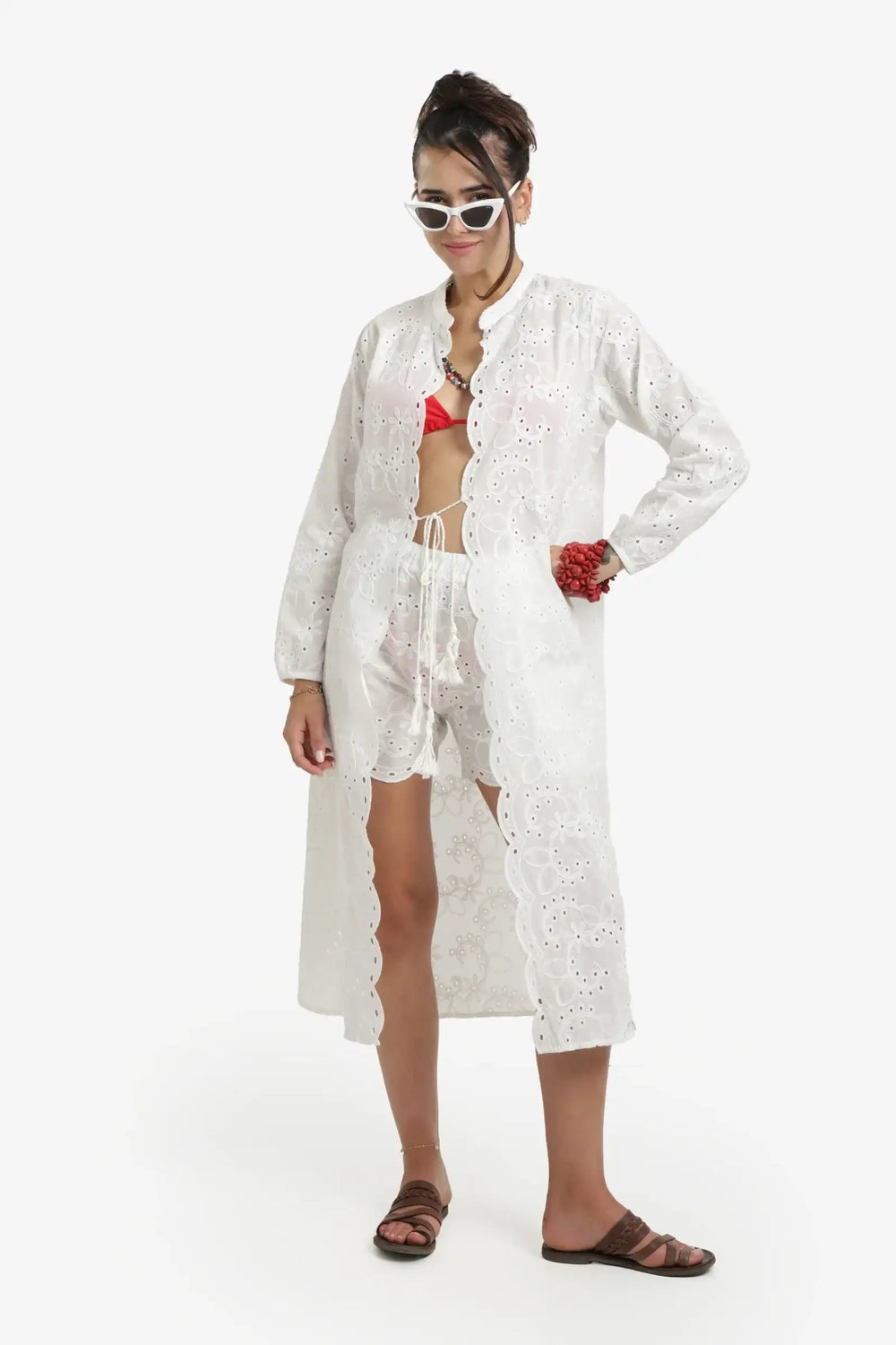 Self Patterned Beach Kimono