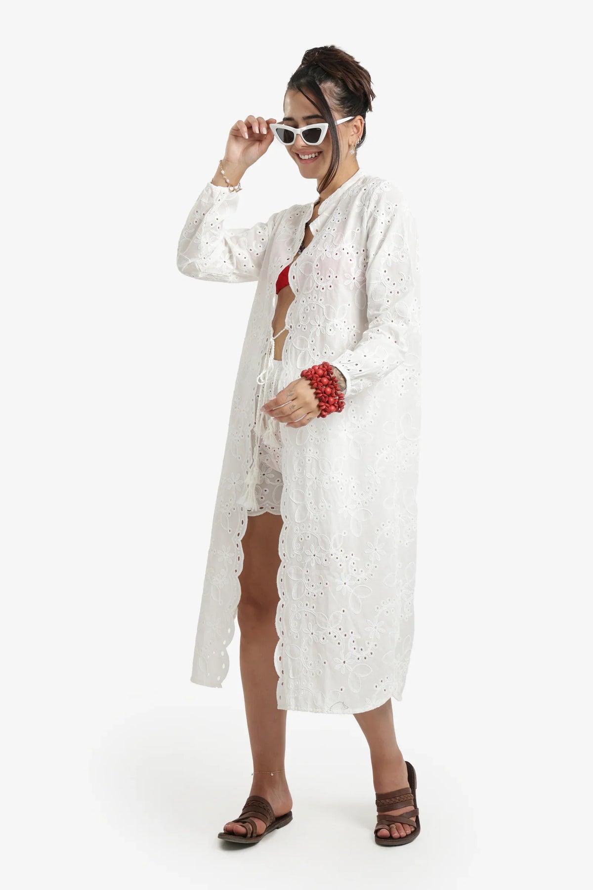 Self Patterned Beach Kimono