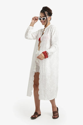 Self Patterned Beach Kimono