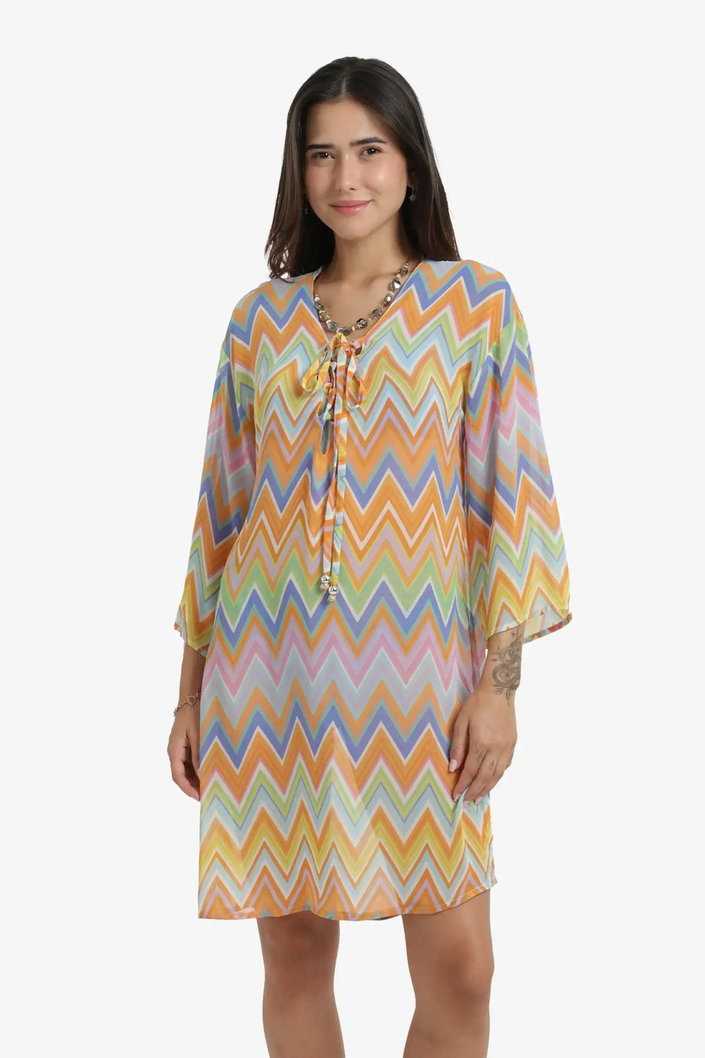 Breezy Zigzag Beach Dress