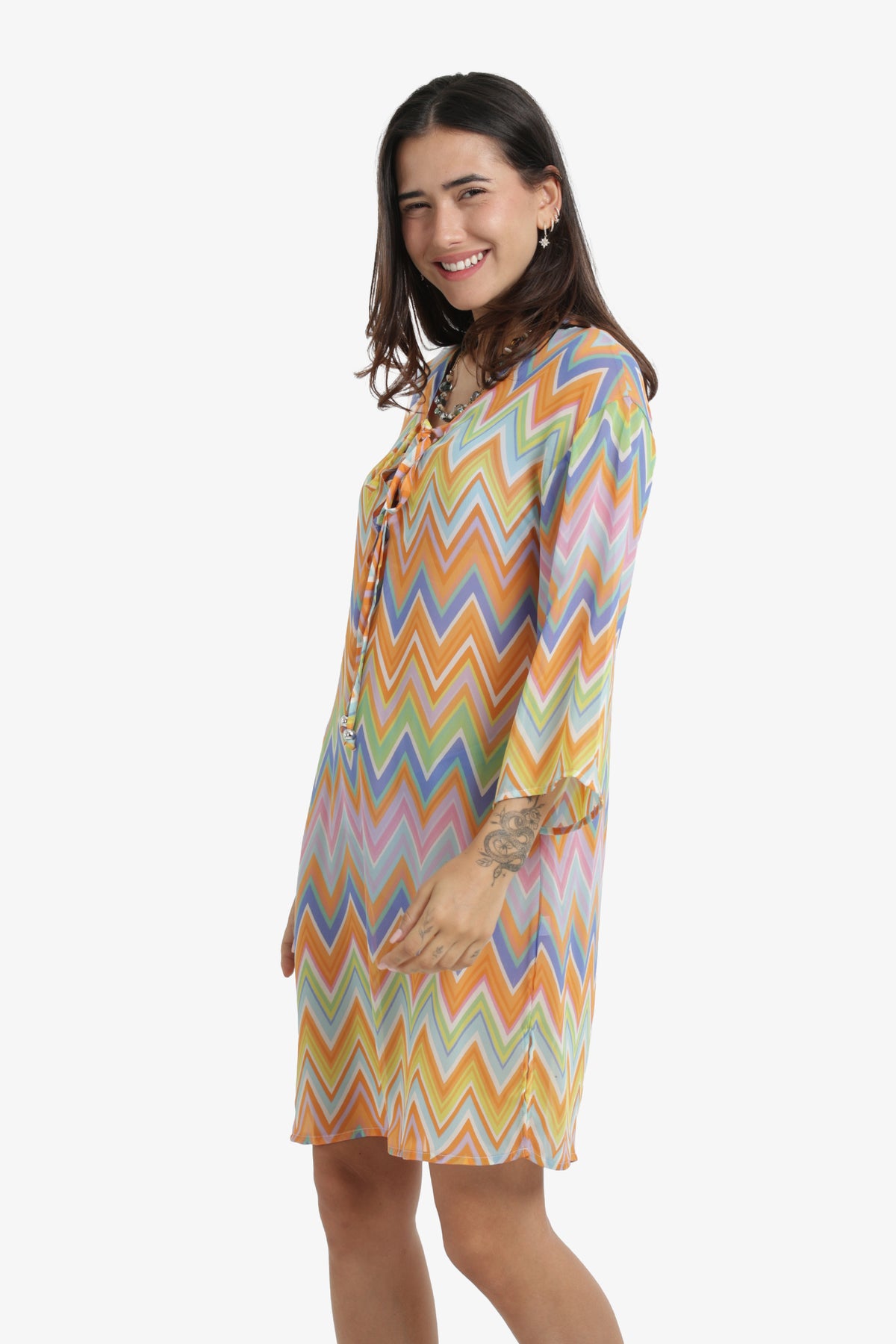 Breezy Zigzag Beach Dress