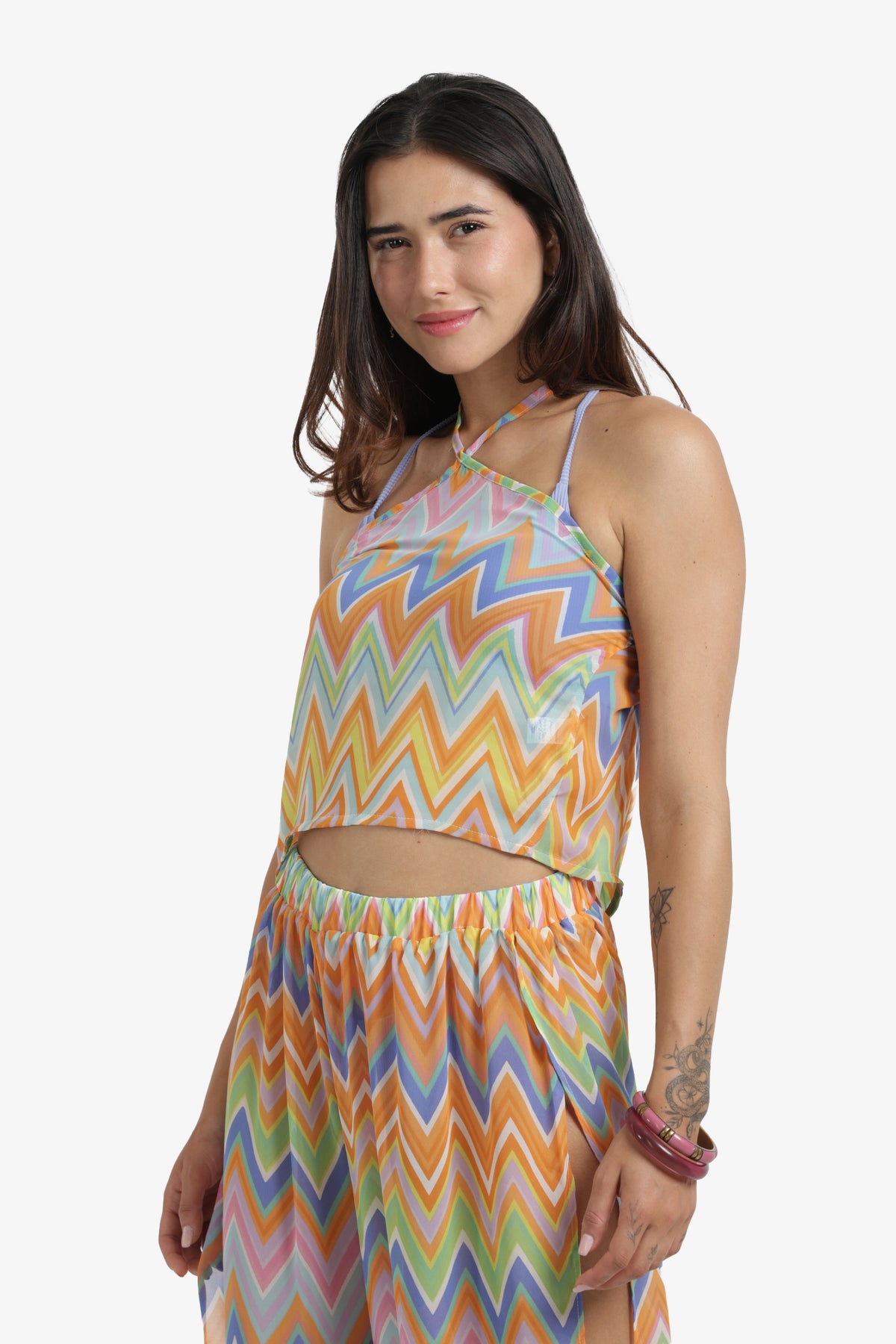 Zigzag Chiffon Beach Top