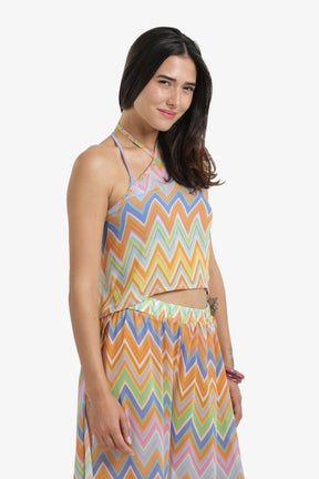 Zigzag Chiffon Beach Top