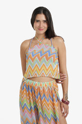 Zigzag Chiffon Beach Top