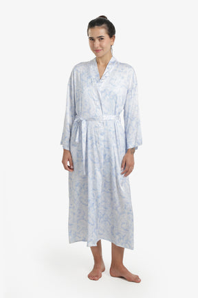 Printed Midi Satin Robe