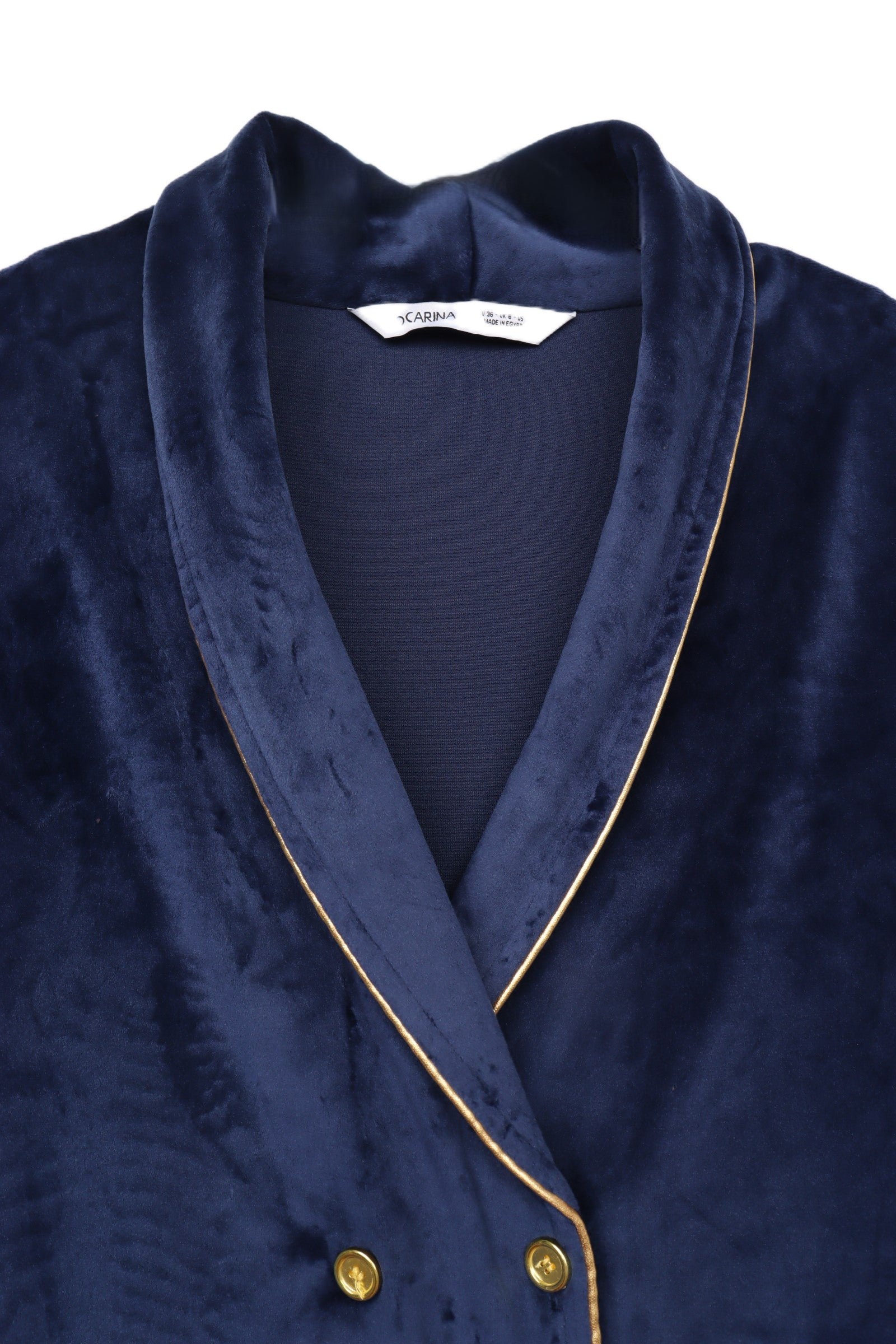 طقم بيجامة قطيفة بأزرار مزدوجة