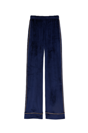 طقم بيجامة قطيفة بأزرار مزدوجة