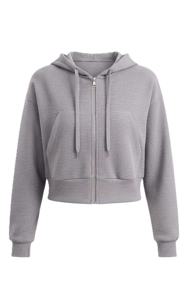 Hooded Ribbed Lounge Sweatshirt