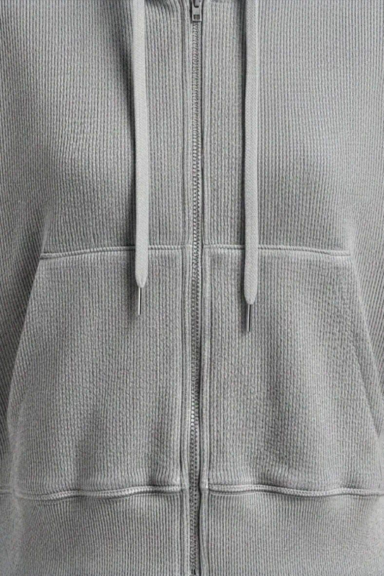 Hooded Ribbed Lounge Sweatshirt